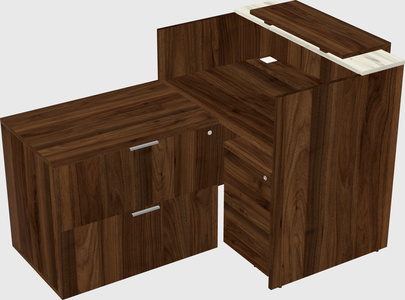 L-shaped modular reception