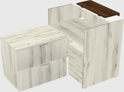 L-shaped modular reception