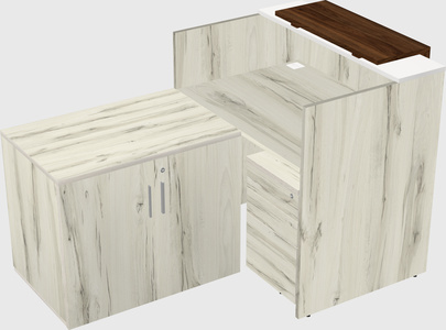 L-shaped modular reception