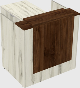 L-shaped modular reception