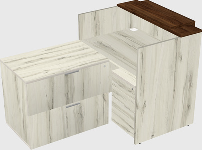L-shaped modular reception