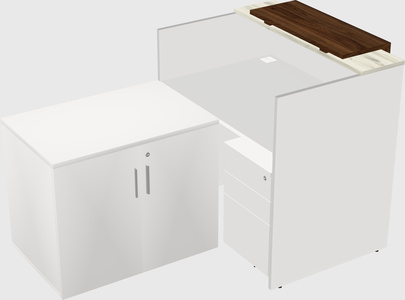 L-shaped modular reception