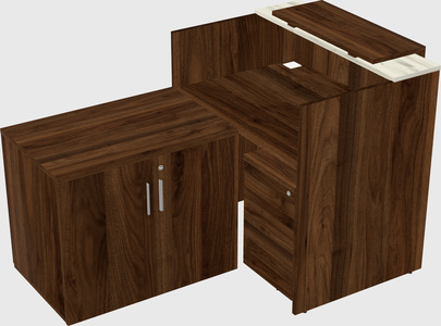 L-shaped modular reception