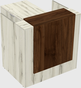 L-shaped modular reception