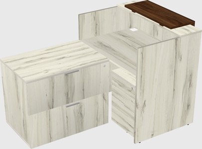 L-shaped modular reception
