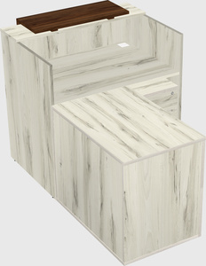 L-shaped modular reception