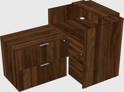 L-shaped modular reception