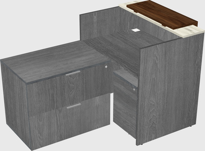L-shaped modular reception