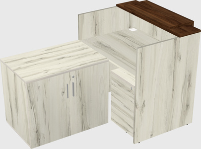 L-shaped modular reception