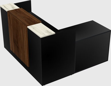 L-shaped modular reception