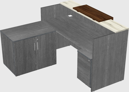 L-shaped modular reception