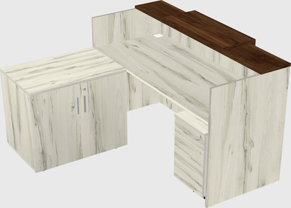 L-shaped modular reception