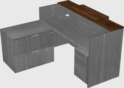 L-shaped modular reception