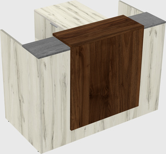 L-shaped modular reception