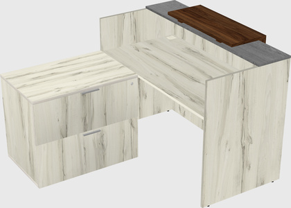 L-shaped modular reception