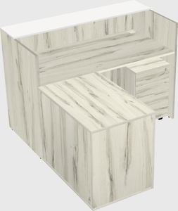 L-shaped modular reception