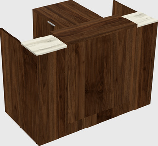 L-shaped modular reception