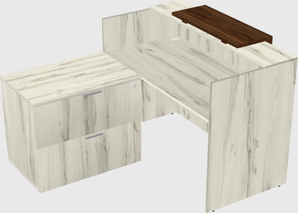 L-shaped modular reception
