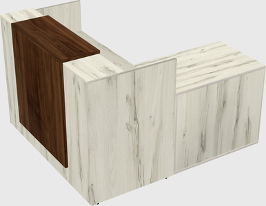 L-shaped modular reception