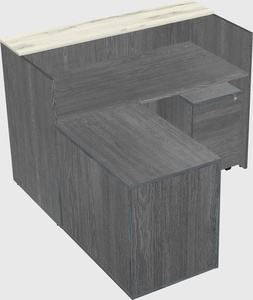 L-shaped modular reception