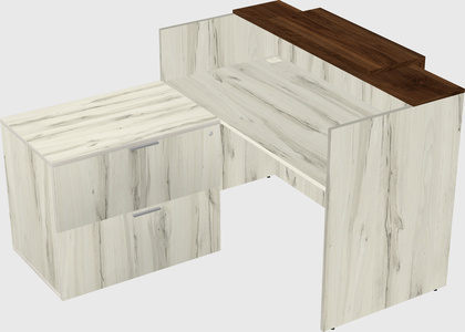 L-shaped modular reception