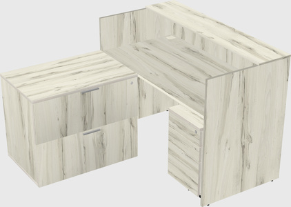 L-shaped modular reception