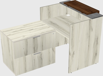 L-shaped modular reception