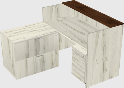 L-shaped modular reception