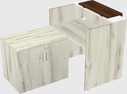 L-shaped modular reception