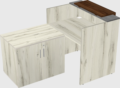 L-shaped modular reception