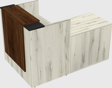 L-shaped modular reception