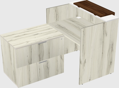 L-shaped modular reception