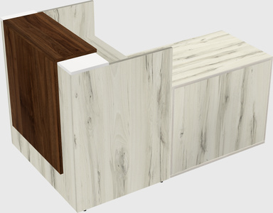 L-shaped modular reception