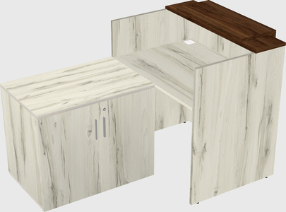 L-shaped modular reception