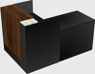 L-shaped modular reception