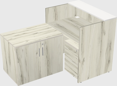 L-shaped modular reception
