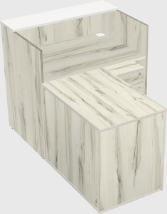 L-shaped modular reception