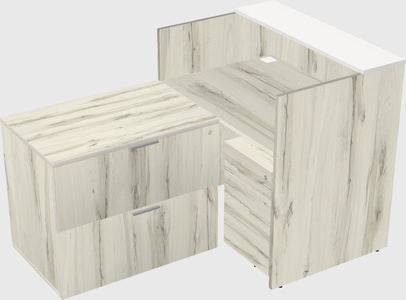 L-shaped modular reception