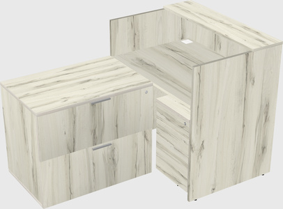 L-shaped modular reception