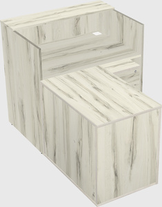 L-shaped modular reception