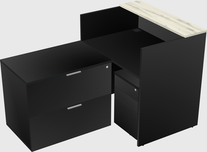 L-shaped modular reception