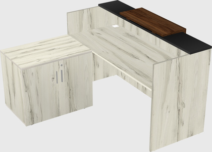 L-shaped modular reception