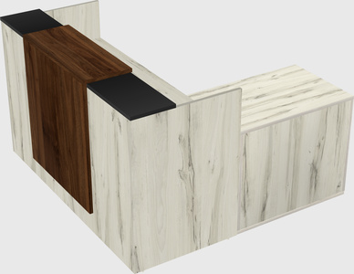 L-shaped modular reception