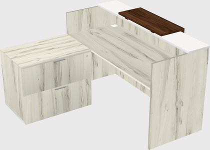 L-shaped modular reception