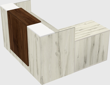 L-shaped modular reception