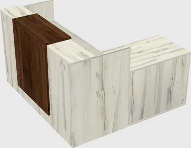 L-shaped modular reception