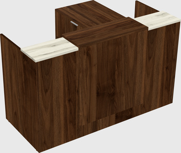 L-shaped modular reception