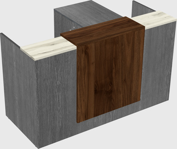 L-shaped modular reception