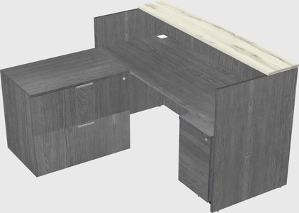 L-shaped modular reception