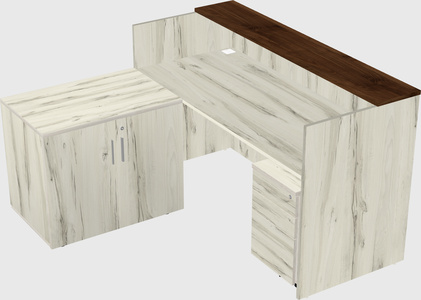 L-shaped modular reception